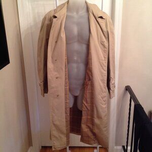 Vintage Burberry Trench Coat w/ Tartan Check Lining 48 Reg
